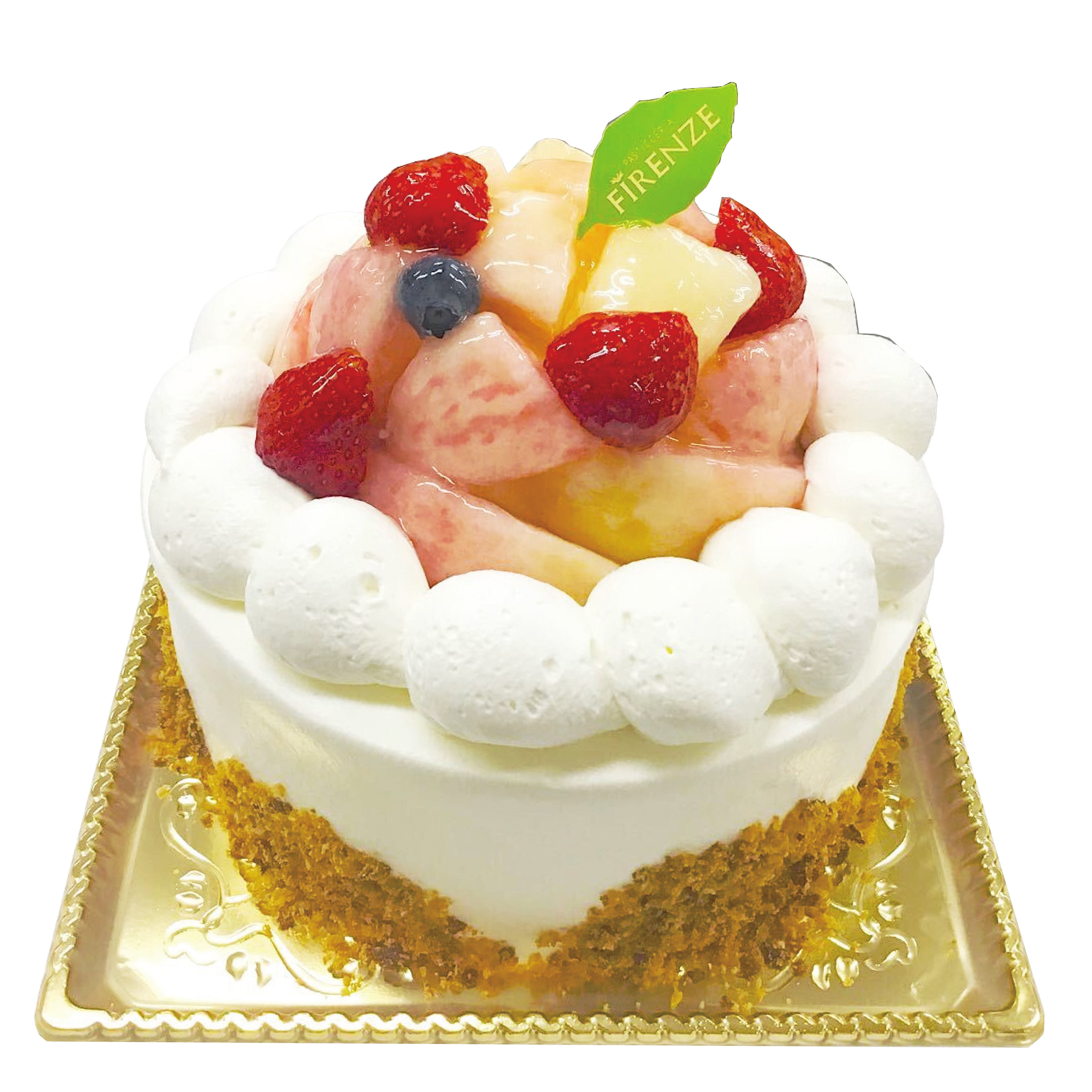 季節限定桃のデコレーションケーキ<15cm>